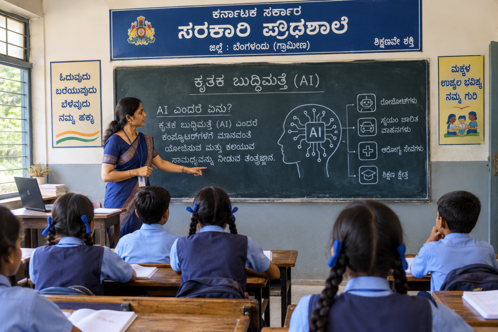 ಕರ್ನಾಟಕ ಸರ್ಕಾರ ಶಾಲೆಯಲ್ಲಿ AI ಕಲಿಸುತ್ತಿರುವುದು 